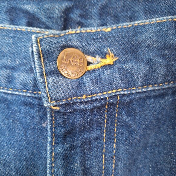 Vintage 80s Lee High Waist All Cotton Jeans Women 28x33 Tall Straight Leg Denim - Picture 8 of 9